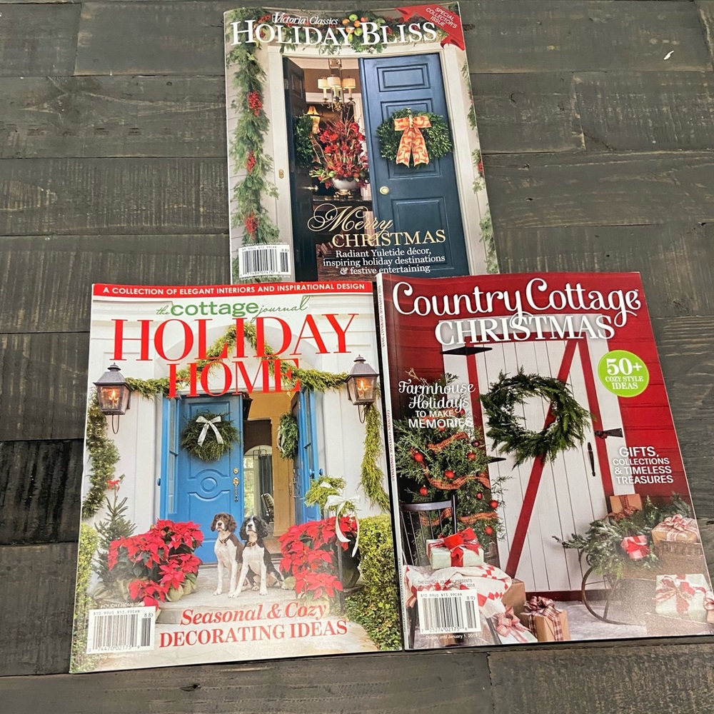 Country Cottage Christmas Holiday Magazines. New. 3plus one free bonus mag.